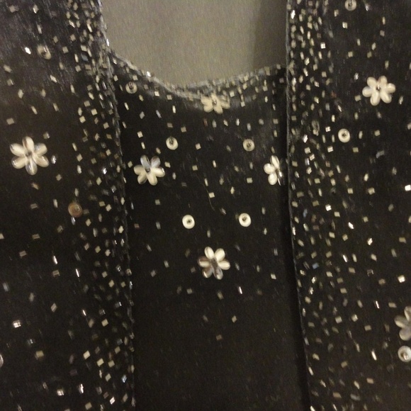 J R Nites Caliendo Black Velvety Crop Jacket Dress - Picture 3 of 8